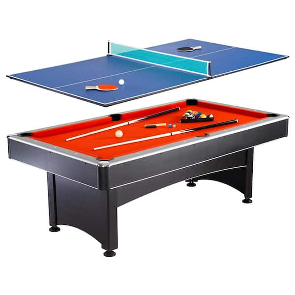 Hathaway Maverick 7 ft. Pool and Table Tennis Multi Game Set with Cues, Paddles and Balls