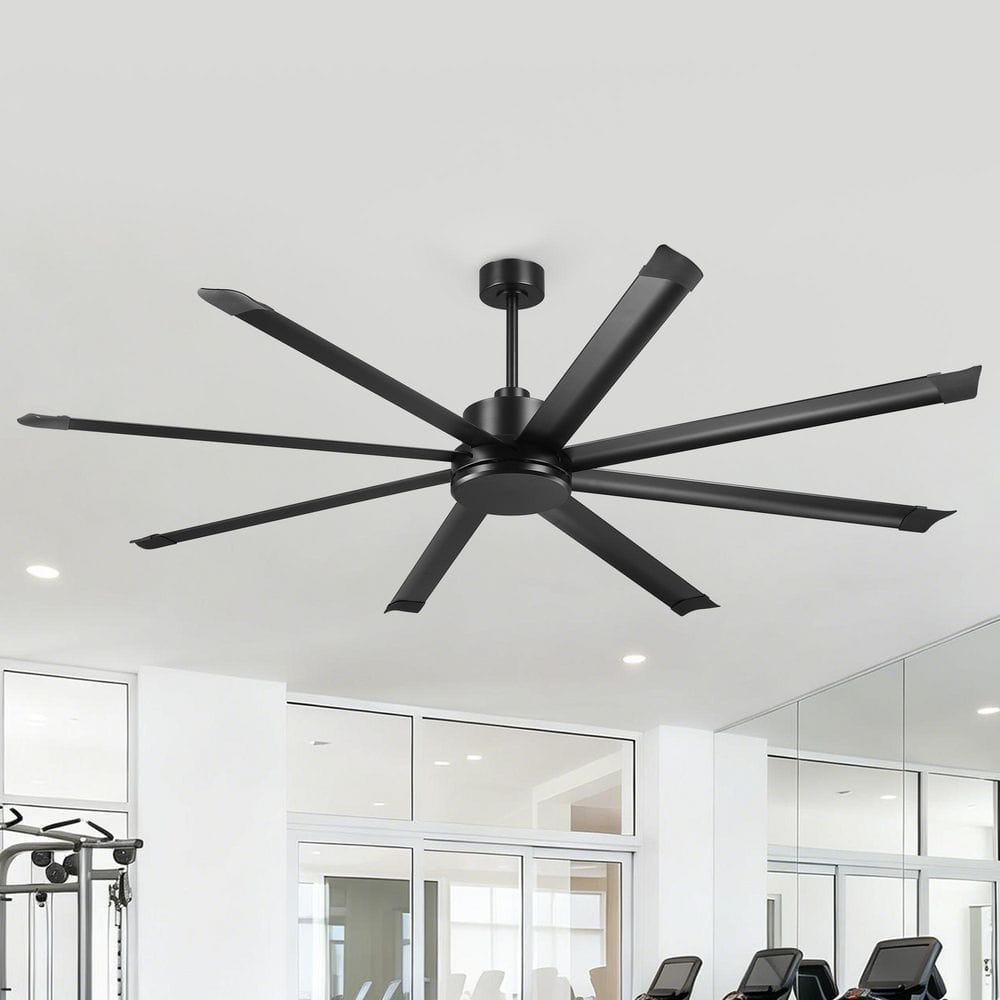 "Industrial 84"" (7 ft. ) Indoor Black Downrod Ceiling Fan with Aluminum Blade Included No Light" price history on PriceWatchPro