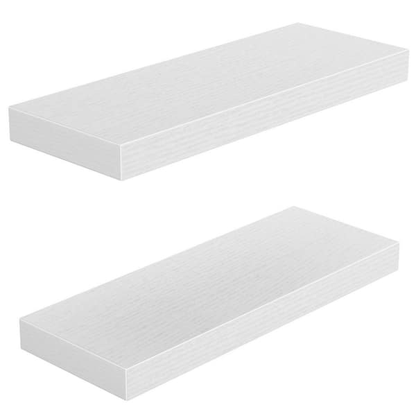 15 in. W x 6.7 in. D Floating Shelves Wall Mounted, Wall Shelves, Decorative Wall Shelf, Set of 2, White