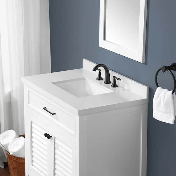 White With Cultured Marble Vanity Top, Bathroom Vanity Home Depot 36