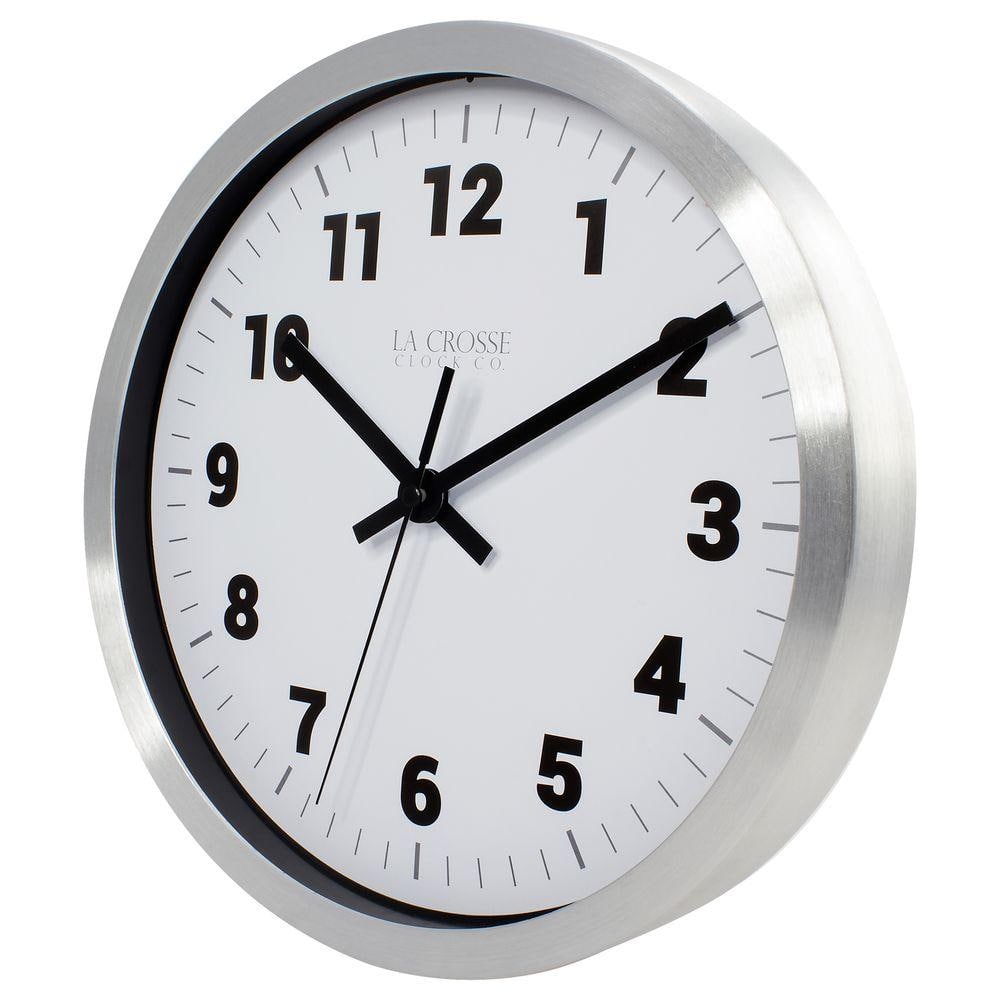 10'' Silver Aluminum Round Analog Wall Clock