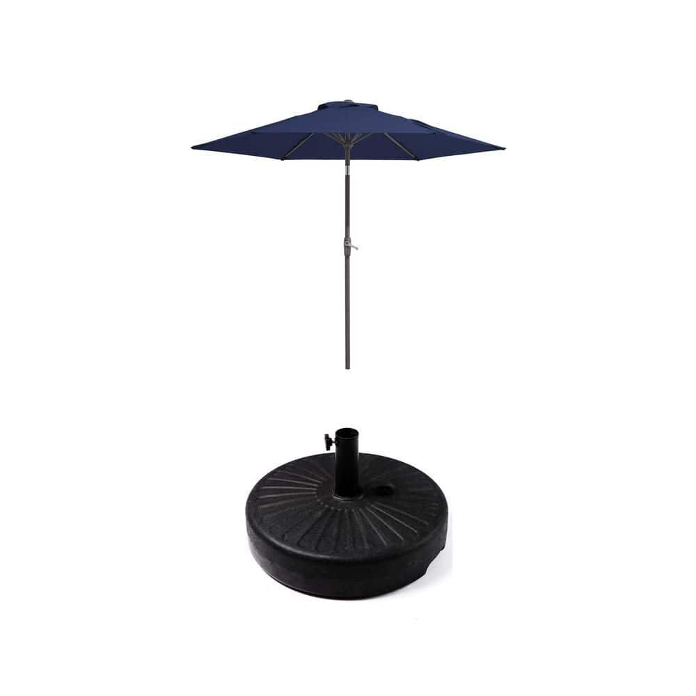 aluminum patio umbrella base Ledge Lounger Aluminum Umbrella Base, 150 LBS / Black / 2"