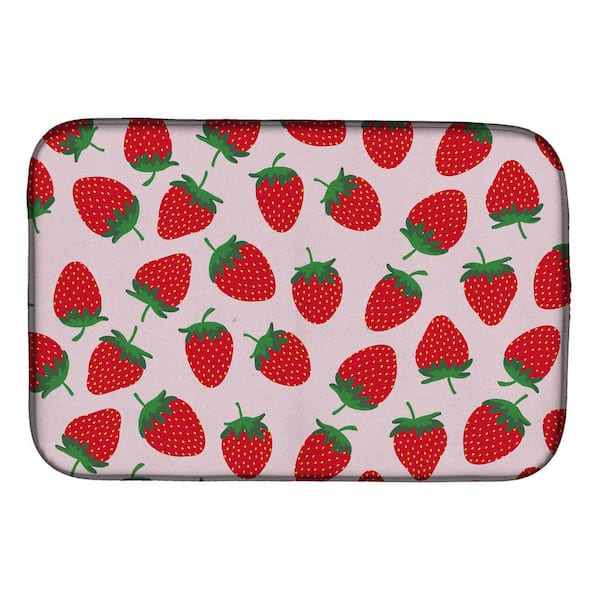 14 in. x 21 in. Watermelon on Lime Green Dish Drying Mat