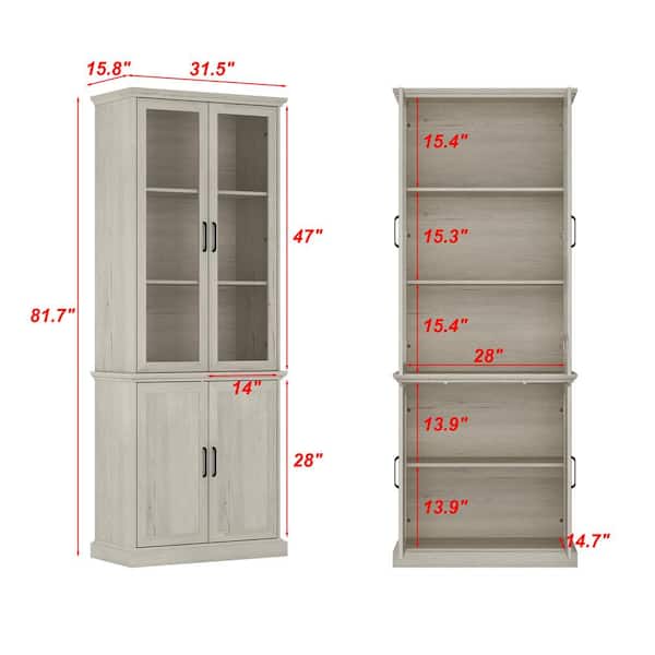 FUFU&GAGA Vintage Style Beige Wood Grain 81.7 in. H Accent