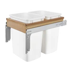 White Double 35 Qt Pull Out Top Mount Waste Bin