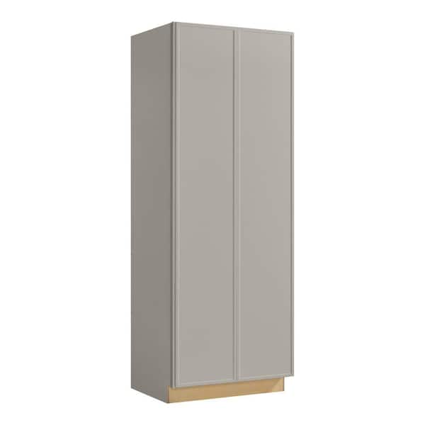 Leyton 36 in. W x 24 in. D x 96 in. H Ready To Assemble Plywood Slim Shaker Wide Pantry Kitchen Cabinet in Dove Gray