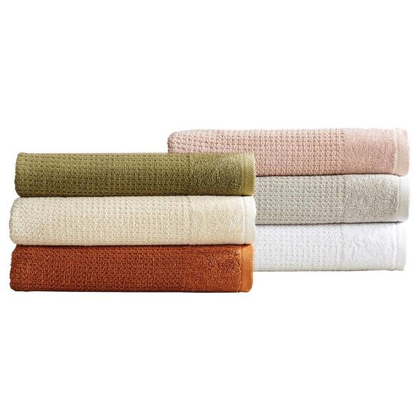 FRESHFOLDS Premium Cotton Textured 6-Pc. Hand Towel Set Light Grey