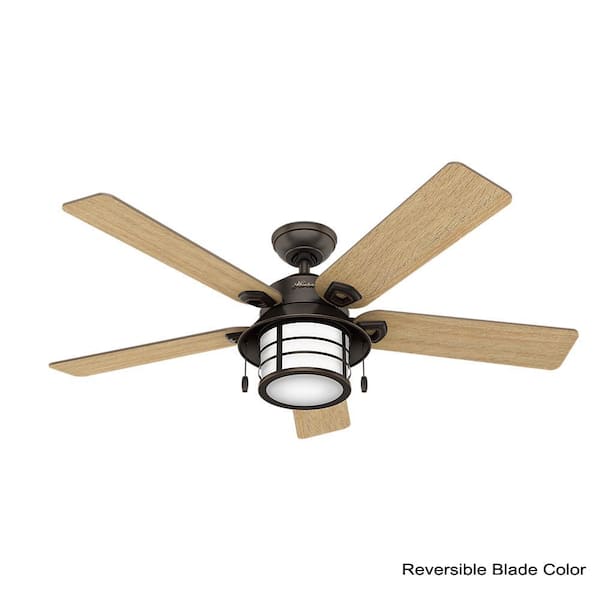 Indoor Outdoor Onyx Bengal Ceiling Fan, 5 Blades Hunter Ceiling Fan Light Kit