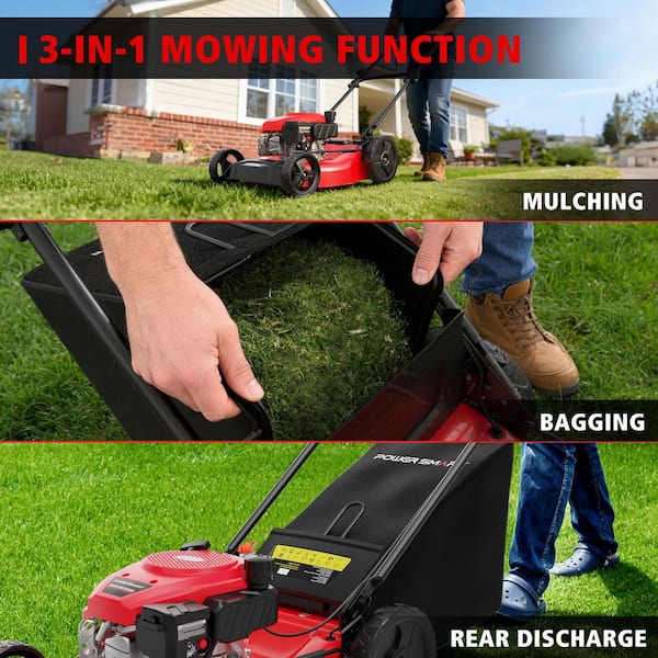 PowerSmart 21 in. 144cc OHV 4-stroke engine 3-in-1 Gas Push Lawn
