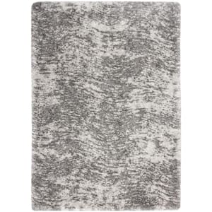 Dreamy Shag Charcoal Grey 5 ft. x 7 ft. Abstract Contemporary Area Rug