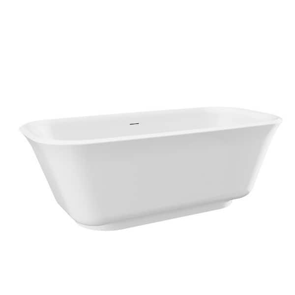 67 in. x 32 in. Acrylic Freestanding Soaking Bathtub in Glossy White