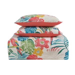 Coco Paradise 3-Piece Floral Cotton Duvet Cover Set