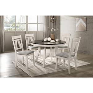 New Classic Furniture Maisie 5-piece Wood Top Round Dining Set, White and Brown