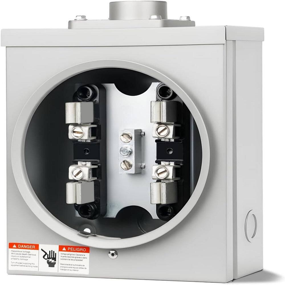 100 Amp Meter Socket, 4 Jaw Meter Base, 3 Wire Ring Type, with Horn Bypass Meter Cover Plate, Suitable for Overhead price history on PriceWatchPro