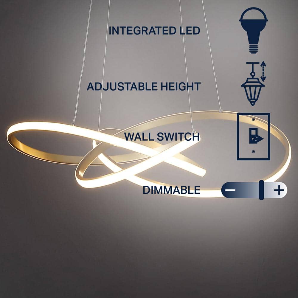 Gold Abstract LED Aluminum Pendant Light