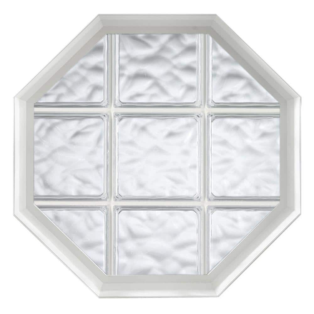 26 in. x 34 in. Acryilc Block Fixed Octagon Geometric Vinyl Window in White - Wave Block price history on PriceWatchPro