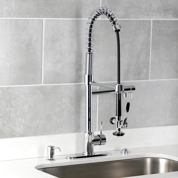 Kingston Brass Concord Chrome 1-Handle Deck-Mount Pull-Down Handle Kitchen Faucet Kingston Brass Concord Chrome 1-Handle Deck-Mount Pull-Down Handle Kitchen Faucet