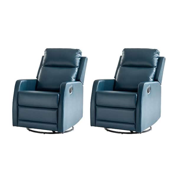ARTFUL LIVING DESIGN Prudencia Navy Rocker Recliner with Wingback