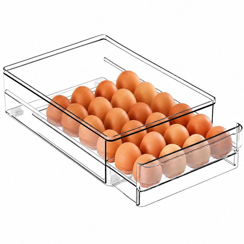 24-Egg Clear Plastic Refrigerator Drawer Organizer with Non-Slip Pads, BPA-Free Food-Grade Storage Tray price history on PriceWatchPro
