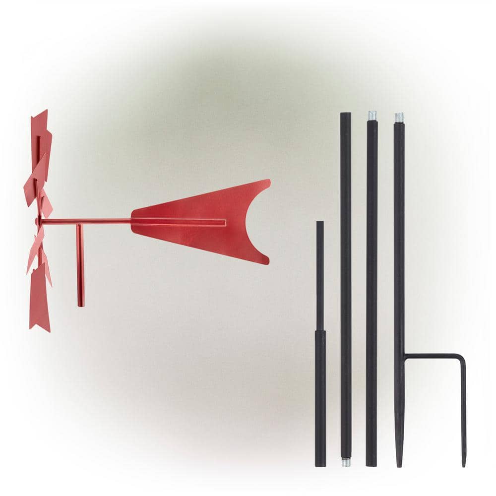 Rustic Red 52" Metal Windmill Garden Stake