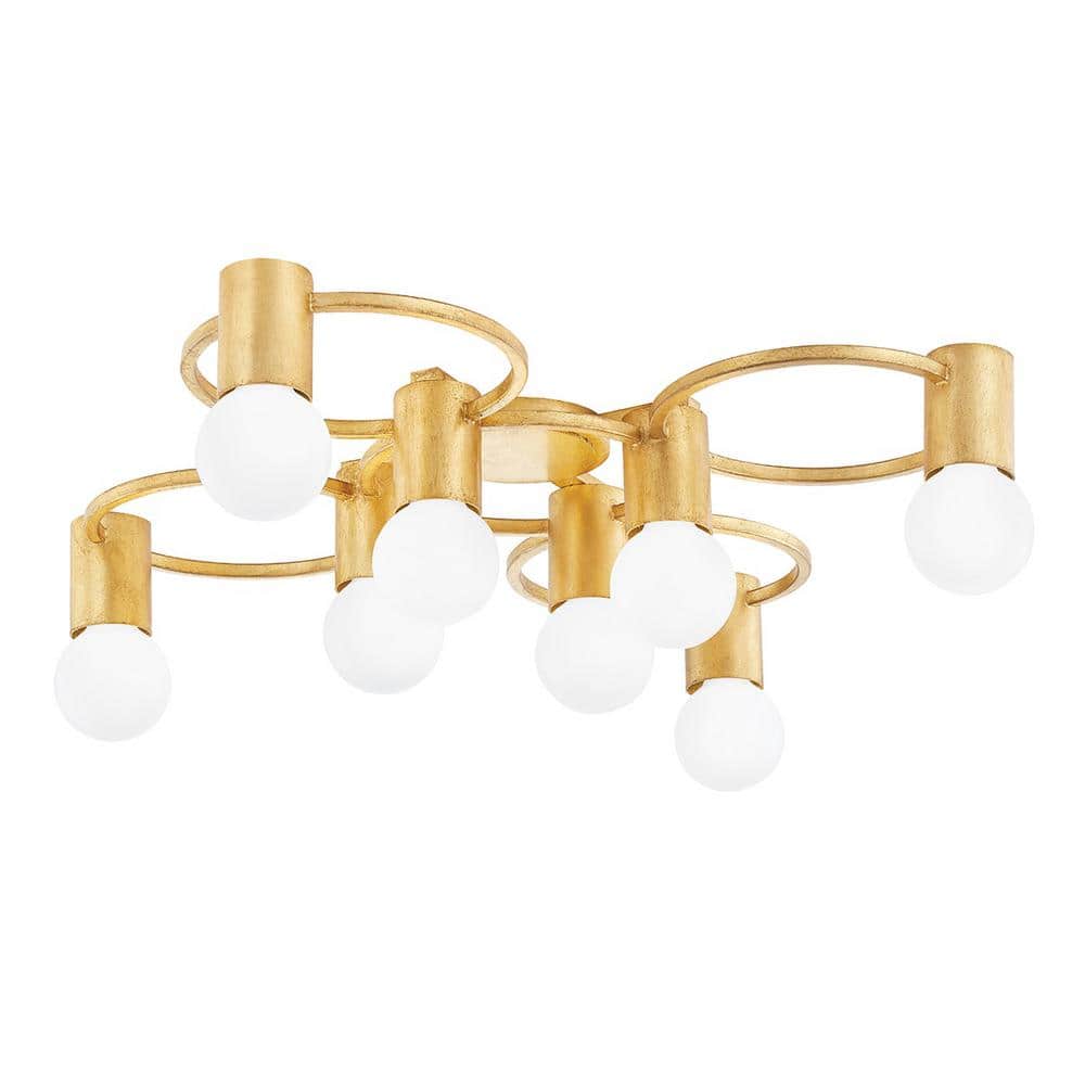 MITZI HUDSON VALLEY LIGHTING Hope 8-Light Gold Leaf Semi-Flush Mount MITZI HUDSON VALLEY LIGHTING Hope 8-Light Gold Leaf Semi-Flush Mount - 1