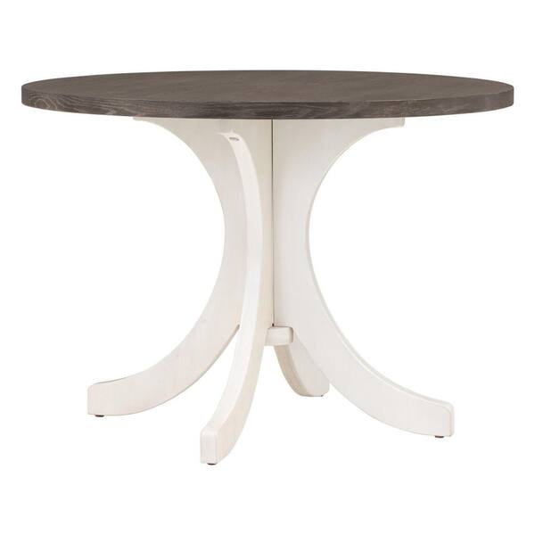 Unbranded Mid-Century 42 in. Round Brown Wood Top Dining Table