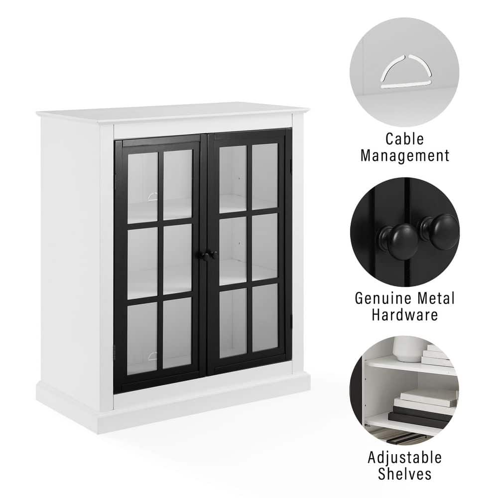 Cecily Black and White MDF Freestanding Office Storage Cabinet