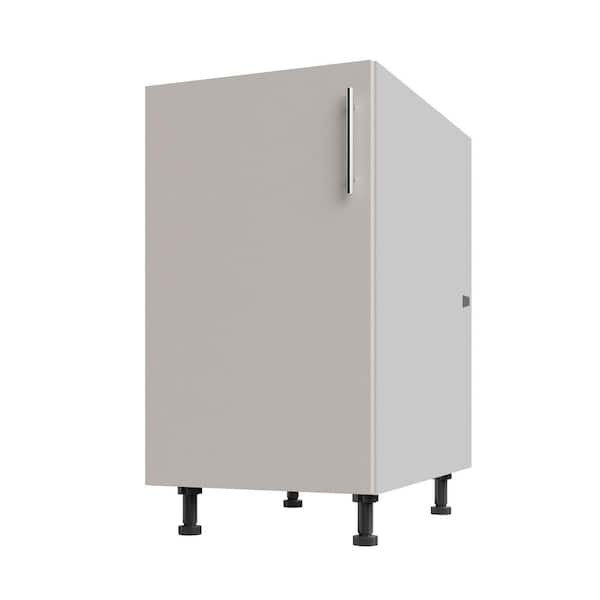 WeatherStrong Miami Shoreline Gray Matte 18 in. x 34.5 in. x 27 in. Flat Panel Stock Assembled Base Kitchen Cabinet Full Height