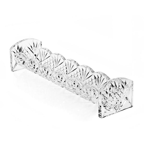 Silver Rectangle Crystal 10 in. Decorative Tray