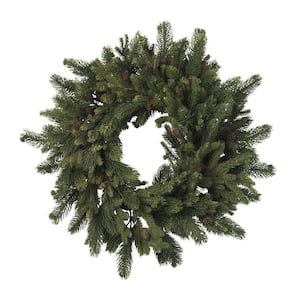 30in. Artificial Wreath with Pine and Pinecones