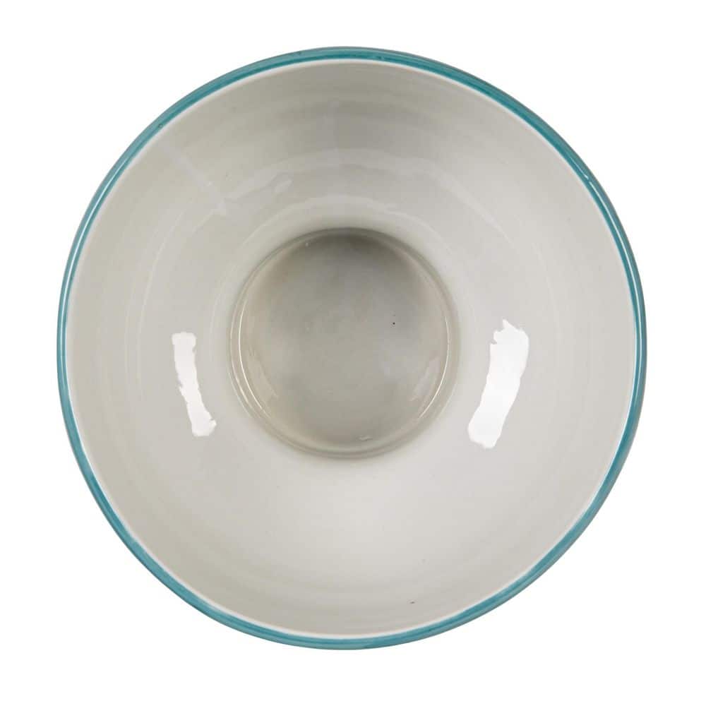 82 fl. oz. Lilia Green Stoneware Pedestal Bowl