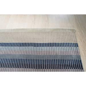 10 ft x 14 ft. Mauve Elegant and Durable Hand Knotted Luxurious Modern Knotted Striped Rectangle Wool Area Rugs