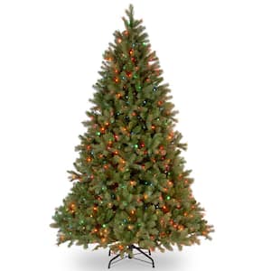 6.5 ft. Downswept Douglas Fir Artificial Christmas Tree with Multicolor Lights