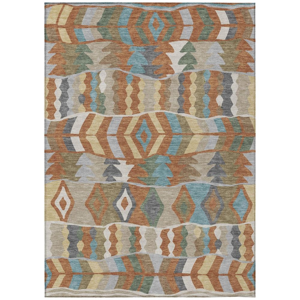 Chantille Machine Washable Indoor/Outdoor Abstract ACN2844 Rust 9 ft. x 12 ft. Area Rug price history on PriceWatchPro