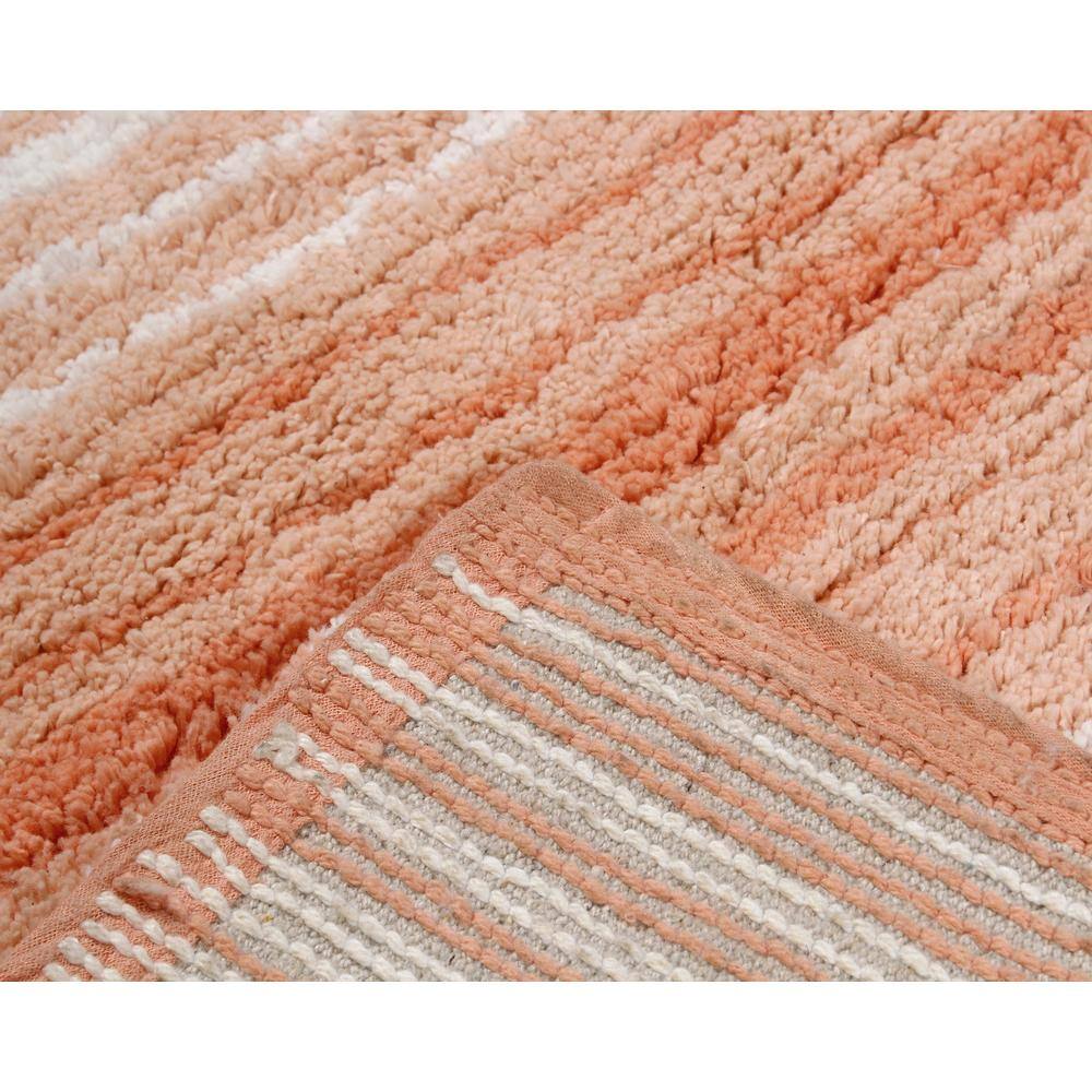 Coral Cotton 3-Piece Bathroom Rug Set with Contour