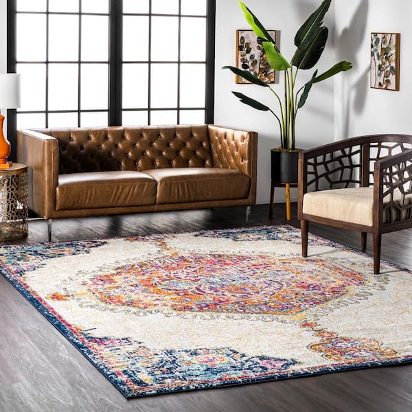 Maranda Vintage Medallion Multi 8 ft. Square Rug