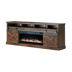 93 in. Fully Assembled Brown TV Stand, Fits TV's up to 85 in.