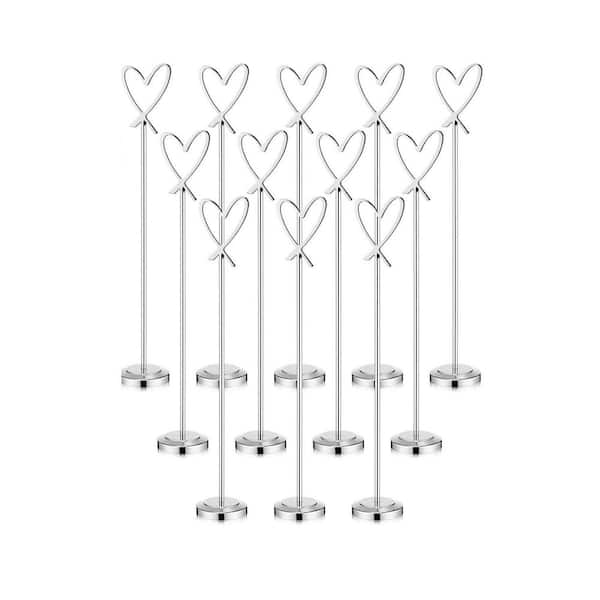 2 in. W x 12 in. H Silver Metal Napkins Table Number Holders Set of 12