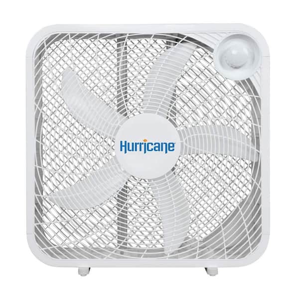 ホワイト クラシックファン Hurricane Classic Series 20 in. 3 fan speeds Floor Box Fan in