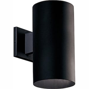Cylinder Collection 6" Black Modern Outdoor LED Aluminum Wall Lantern Entry, Garage, Porch Light