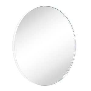 Yolanta 30 in. W x 30 in. H Medium Circular Round Stainless Steel Framed Wall Mounted Bathroom Vanity Mirror in Chrome