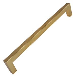 7-9/16 in. Brass Gold Solid Square Slim Cabinet Bar Pulls (10-Pack)