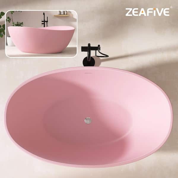 Zeafive 63 in. x 38 in. Acrylic Freestanding Soaking Bathtub