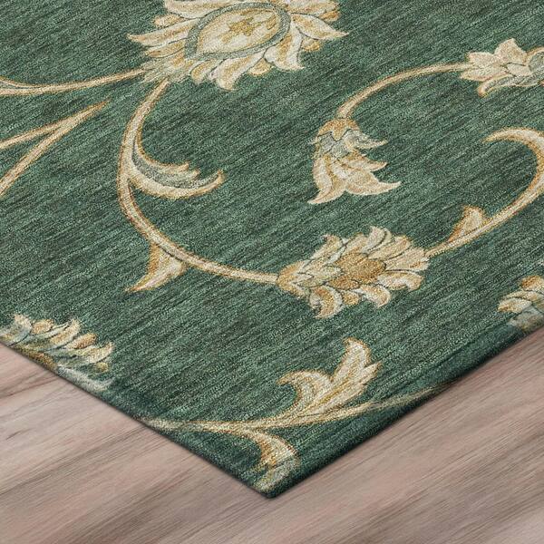 Chantille Machine Washable Indoor/Outdoor Abstract ACN3079 Emerald 2 ft. x 7 ft. Runner Rug
