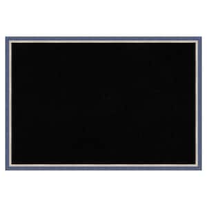 Theo Blue Narrow Wood Framed Black Corkboard 25 in. x 17 in. Bulletin Board Memo Board