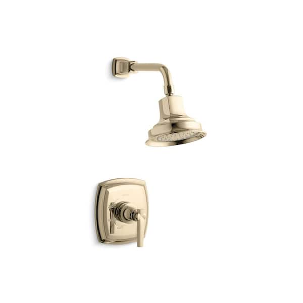 Margaux Lever 1-Handle 1-Spray 6.5 in. Single Wall Mount Shower Trim Kit in Vibrant French Gold (Valve Not Included)