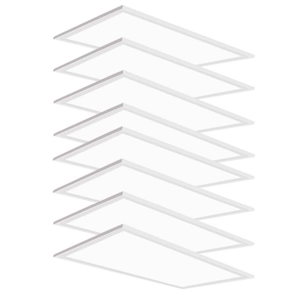 2 ft. x 4 ft. 7800 Lumen 250W Equivalent White Dimmable 5000K Daylight Integrated LED Flat Panel Light Troffer (8-Pack) price history on PriceWatchPro