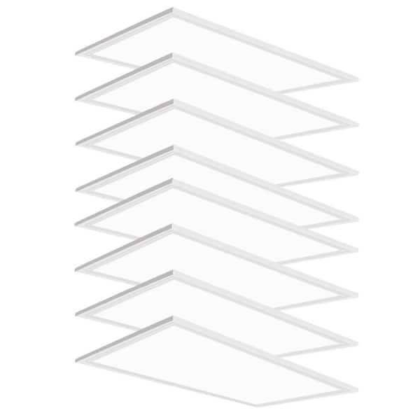 2 ft. x 4 ft. 7800 Lumen 250W Equivalent White Dimmable 5000K Daylight Integrated LED Flat Panel Light Troffer (8-Pack)