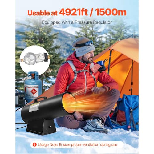 125000 BTU Propane Heater, Forced Air with Stepless Temp Control