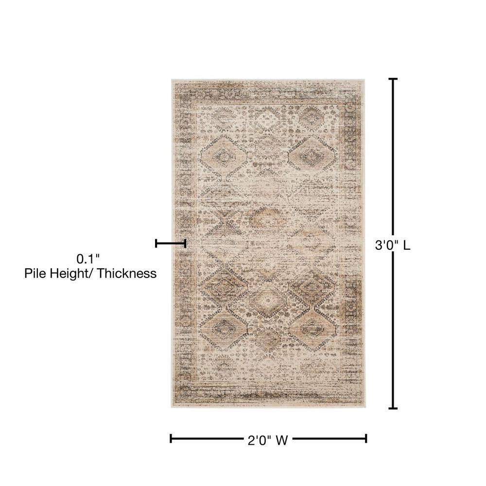 Vintage Stone 2' x 3' Hand-Knotted Viscose Rug